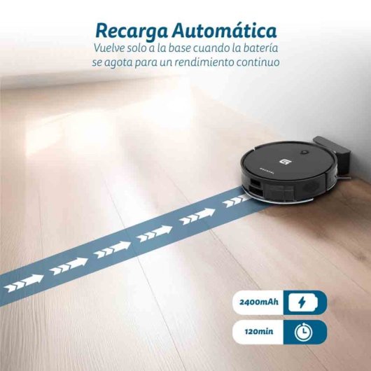 Grunkel I-DANCERGYRO Robot Aspirador 2 Em 1 Com Navegação Giroscópica e Controlo Wi-fi Preto
