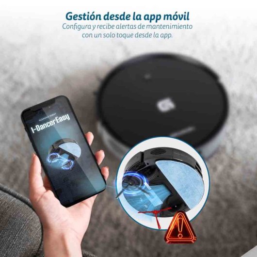 Grunkel I-dancereasy Robot Aspiradora 2 En 1 Con Navegación Libre Y Control Wi-fi Negro