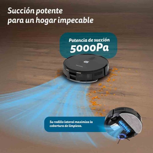 Grunkel I-dancerturbobrush Robot Aspirador 2 Em 1 Com Navegação Laser e Controlo Wi-fi Preto