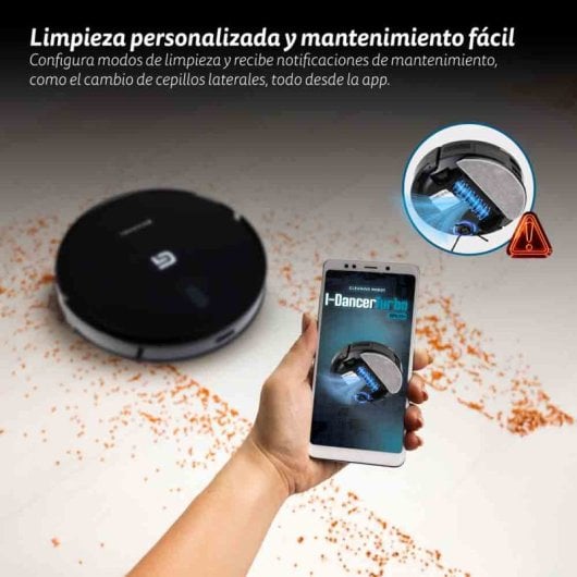 Grunkel I-dancerturbobrush Robot Aspirador 2 Em 1 Com Navegação Laser e Controlo Wi-fi Preto