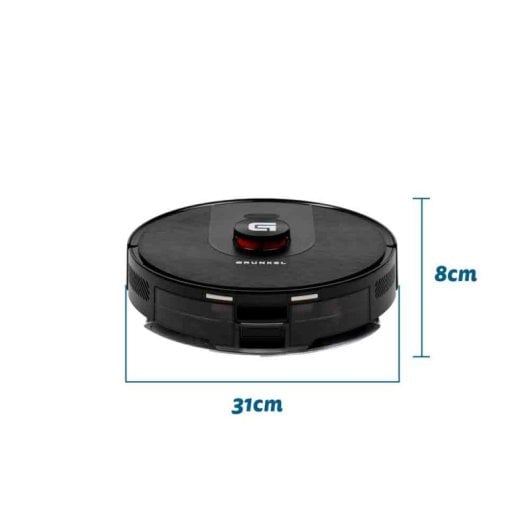 Grunkel I-danceturbolaser Robot Aspirador 2 En 1 Con Navegación Láser Y Control Wi-fi Negro