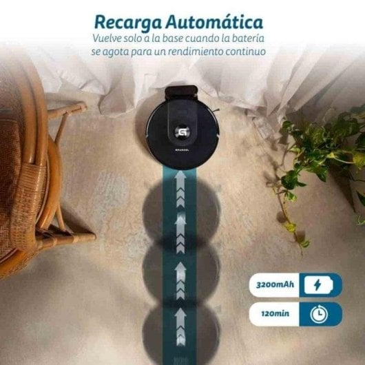 Robot Aspirador Grunkel I-DANCETURBOLASER con Autovaciado Navegación Láser 5.000 Pa Control por Voz