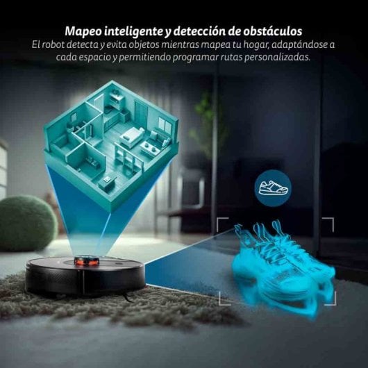 Grunkel I-danceturbolaser Robot Aspirador 2 En 1 Con Navegación Láser Y Control Wi-fi Negro