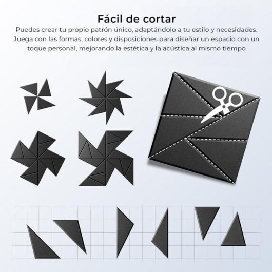 Yoevu Pack 12 Paneles Acústicos Rectangulares Con Diseño Geométrico 30x30x1cm Negros