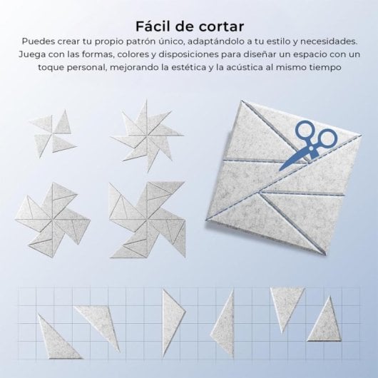 Yoevu Pack 12 Painéis Acústicos Retangulares com Design Geométrico 30x30x1cm Cinzentos