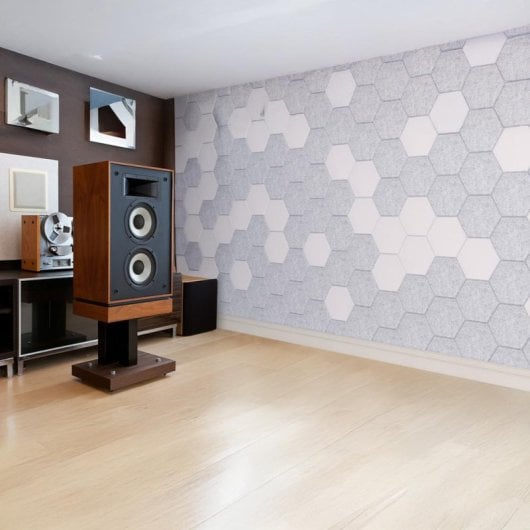 Yoevu Pack 12 Painéis Acústicos Hexagonais Adesivos para Insonorização 30x26x1cm Cinzentos