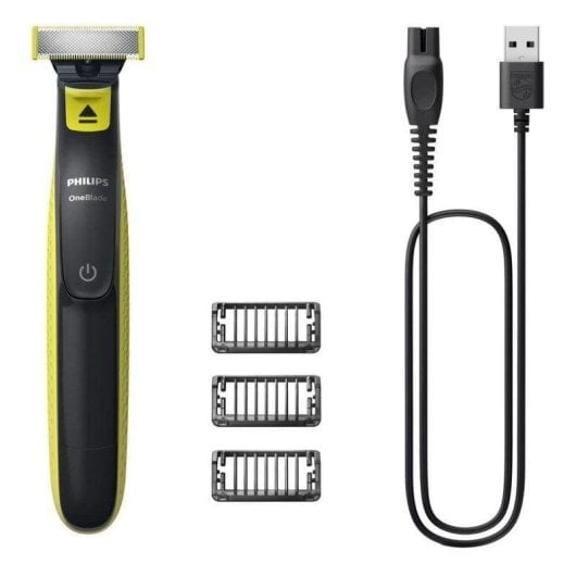 Aparador de Barba Facial Philips Norelco OneBlade QP2724/10 Recarregável 45min Seco e Molhado 3 Pentes