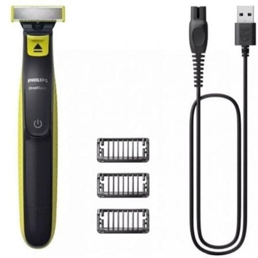 Aparador de Barba Facial Philips Norelco OneBlade QP2724/10 Recarregável 45min Seco e Molhado 3 Pentes
