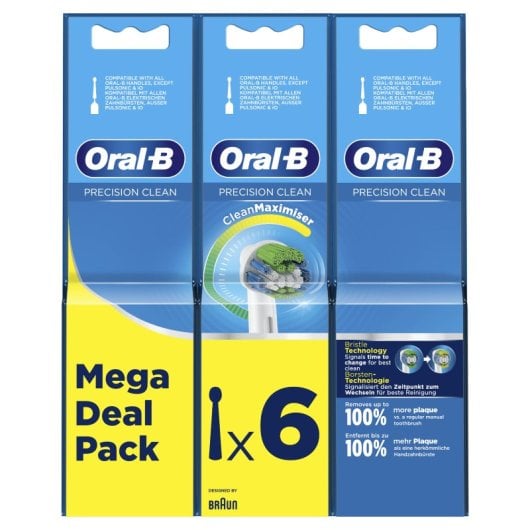 Oral-B Precision Clean 80339528 Spazzolino di ricambio 6 pezzi bianco