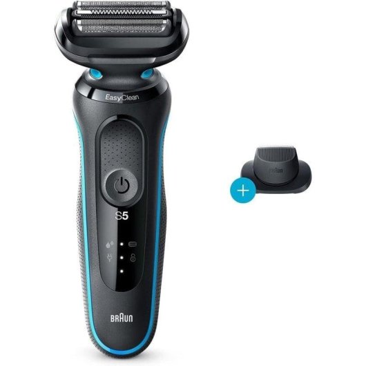 Rasoir pour Visage Braun Series 5 51B4650CSBLU Sans Fil 50min Sec et Mouillé 3 Lames Flexibles
