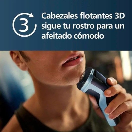 Rasoir pour Visage Philips X3021/00 Sans Fil 40min Sec et Humide 3 Têtes Tondeuse Précision