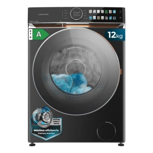 Lavadora Cecotec Bolero DressCode 12980 Carga Frontal 12 kg 1400 rpm A Acero Direct Drive UV SteamMax