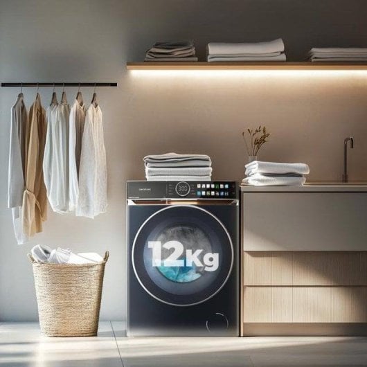 Lavadora Cecotec Bolero DressCode 12980 Carga Frontal 12 kg 1400 rpm A Azul Luz UV Vapor