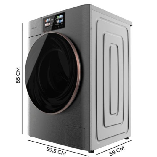 Cecotec Bolero DressCode 9950 Lavadora Autodosis Carga Frontal Steel De 9 Kg 1400 Rpm A Gris
