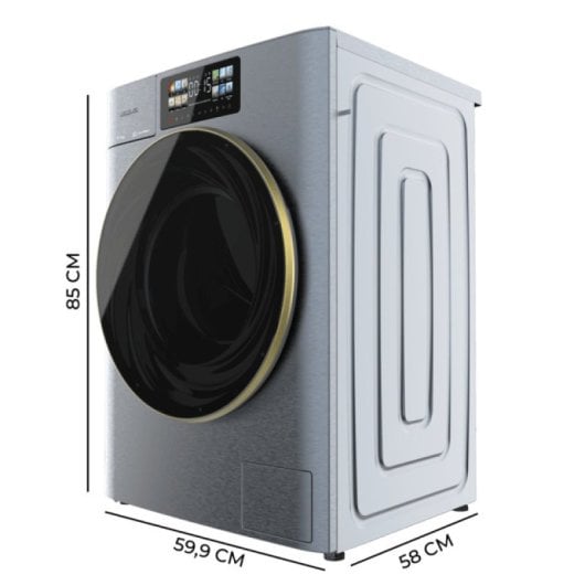 Lave-linge à chargement frontal Cecotec Bolero DressCode 10950, bleu glacier, 10 kg, 1400 tr/min, 13 programmes A, bleu/acier inoxydable