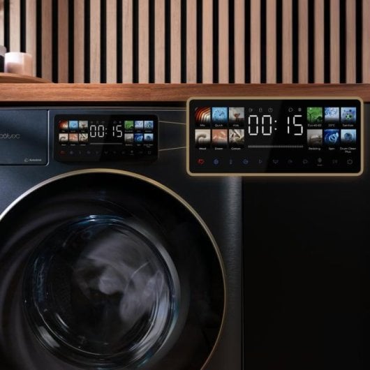 Lave-linge à chargement frontal Cecotec Bolero DressCode 10950, bleu glacier, 10 kg, 1400 tr/min, 13 programmes A, bleu/acier inoxydable