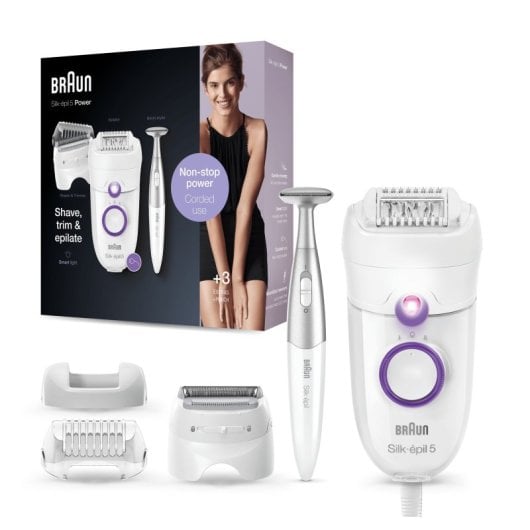 Braun Silk Epil 5-825 Depiladora Power 28 pinzas Blanco/Morado