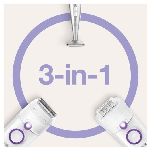 Braun Silk Epil 5-825 Depiladora Power 28 pinzas Blanco/Morado