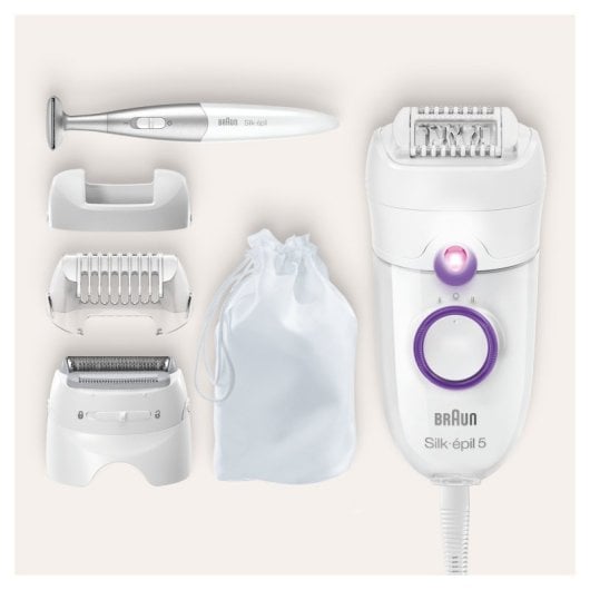 Braun Silk Epil 5-825 Depiladora Power 28 pinzas Blanco/Morado
