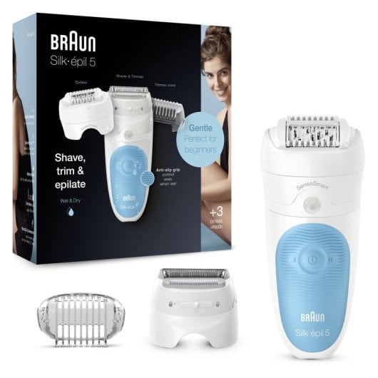 Épilateur Braun Silk Epil 5-605 28 pinces Blanc/Bleu