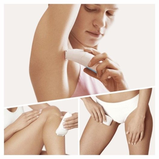 Epilierer Braun Silk-épil 5-605 Kabellos 2 Stufen 3 Aufsätze Wet & Dry