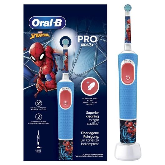 Escova de Dentes Elétrica Criança Oral-B Pro Kids Spider 2 Modos 1 Cabeça Temporizador