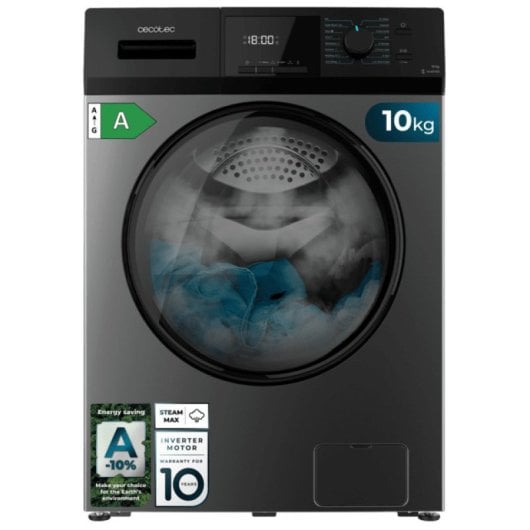 Cecotec Bolero DressCode 10410 Inverter Steel Lavadora De Carga Frontal 16 Programas 10Kg A Negro