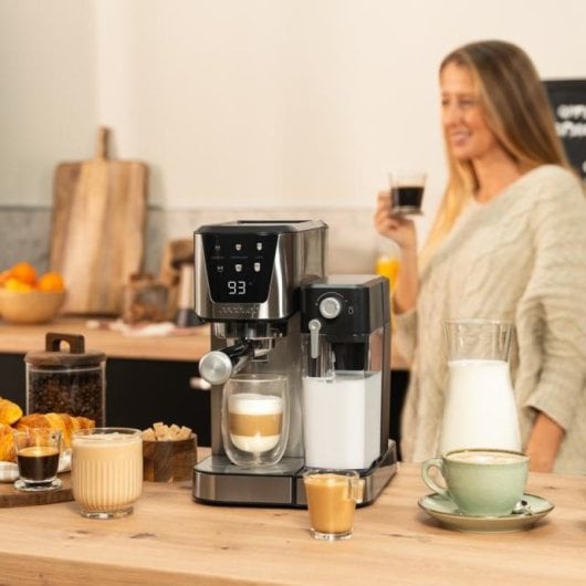 Cecotec Power Espresso 20 Cream Cafetera Semiautomática Con Pantalla Táctil Inox