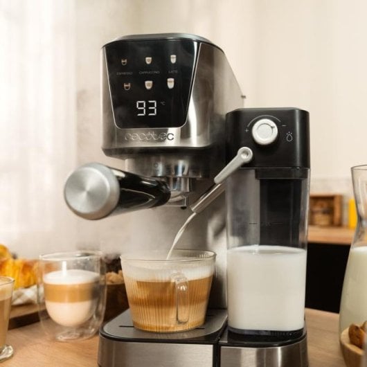 Cecotec Power Espresso 20 Cream Cafetera Semiautomática Con Pantalla Táctil Inox