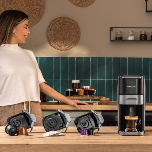 Cecotec FreeStyle Compact Dark Cafetera Espresso 4 En 1 Para Café Molido/Dolce Gusto/ Nespresso/ESE pod/Senseo Inox