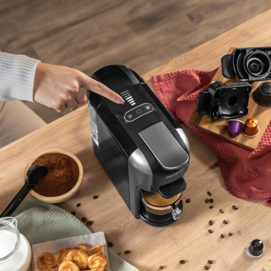 Cecotec FreeStyle Compact Cafetera Espresso 3 En 1 Apta Para Café Molido Dolce Gusto Y Nespresso Gris
