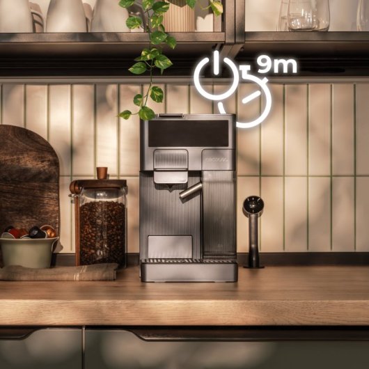 Cecotec FreeStyle Latte Máquina de Café Expresso Depósito De Leite Compacto 4 Em 1 Apta para Café Moído Cinzenta