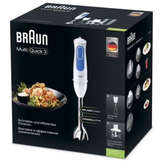 Braun MQ3035WH Stabmixer mit Zubehör, 700 W, weiß