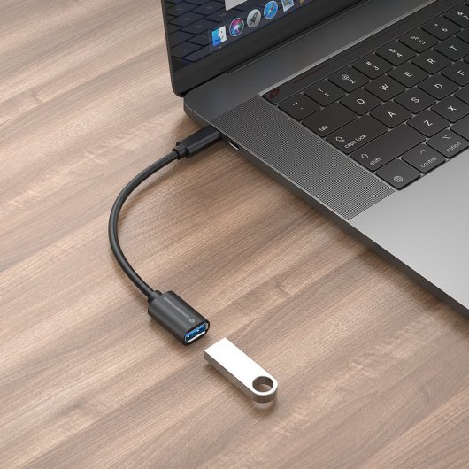 Conceptronic ABBY11B Adaptador USB-C a USB-A 3.2 Gen 1 OTG 20cm Negro Pack 2 Unidades