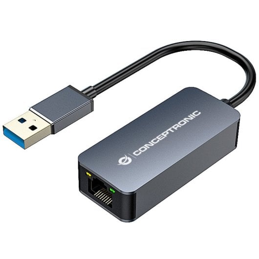 Conceptronic Adaptador de Red USB 3.2 Gen 1 a RJ-45 2.5GbE Wake-on-LAN Gris