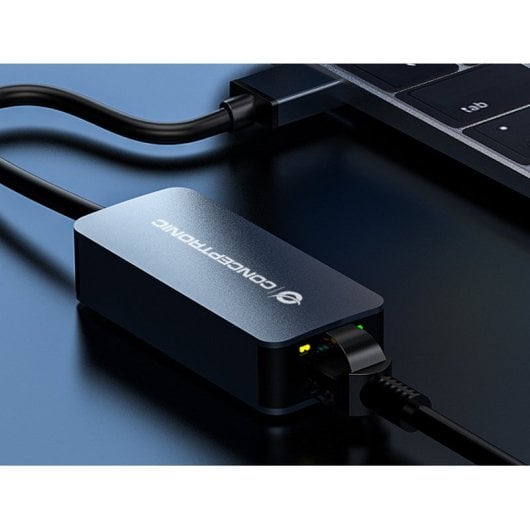 Conceptronic Adaptador de Red USB 3.2 Gen 1 a RJ-45 2.5GbE Wake-on-LAN Gris