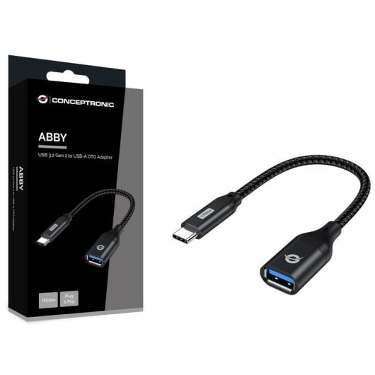 Conceptronic ABBY18B OTG-Adapter USB-C auf USB-A 3.2 Gen 2 10Gbps Schwarz