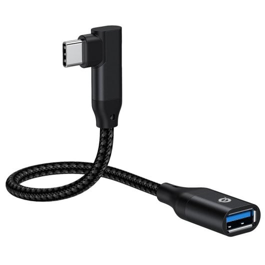 Conceptronic ABBY19B Ataptador OTG USB-C en Ángulo de 90º a USB 3.2 Gen 2 10Gbps Negro
