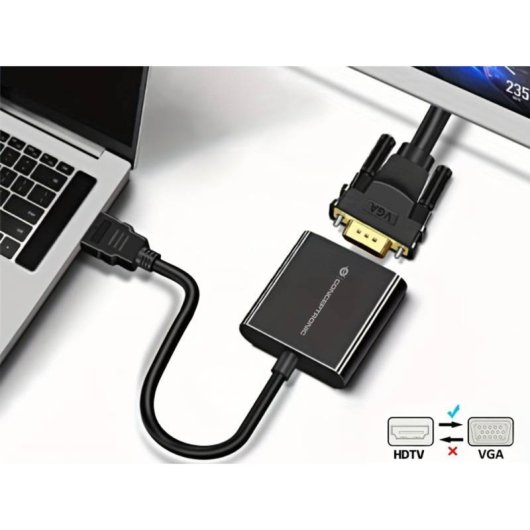 Conceptronic ABBY20B Adaptador HDMI a VGA 1080P 25cm Negro