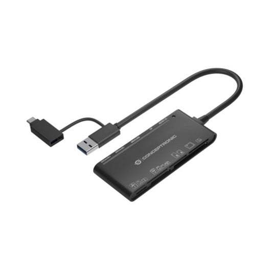 Conceptronic BIAN03B 7 En 1 Lector De Tarjetas USB 3.0/USB-C Para SD x 2, TF/MicroSD, MMC, MS, M2, CF, xD