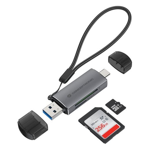 Lettore di schede SD/MicroSD doppio USB-A/USB-C 3.0 Conceptronic BIAN05G USH-I