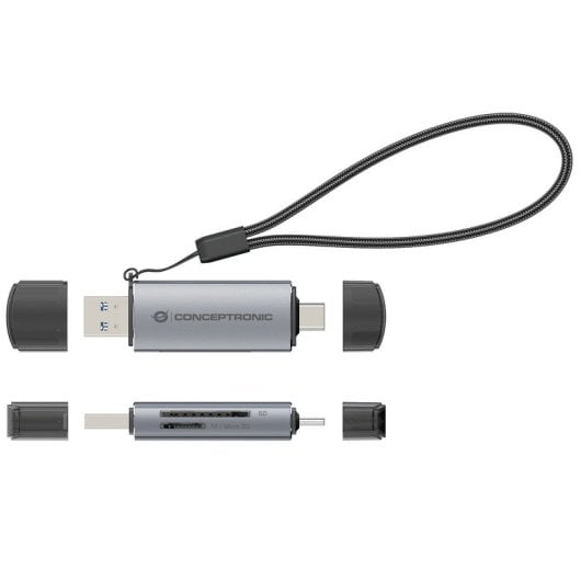 Lettore di schede SD/MicroSD doppio USB-A/USB-C 3.0 Conceptronic BIAN05G USH-I