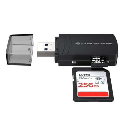 Conceptronic BIAN06B Lector De Tarjetas USB 3.0 Para SD TF/MicroSD 4.0