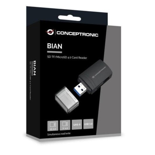 Lector de Tarjetas USB 3.0 Conceptronic BIAN06B SD/TF 4.0 UHS-II