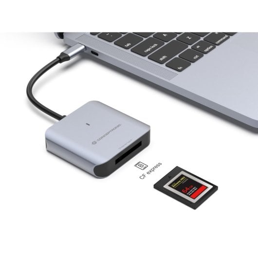 Conceptronic BIAN08G USB-C-Kartenleser für CFexpress 2.0 Typ B, Grau