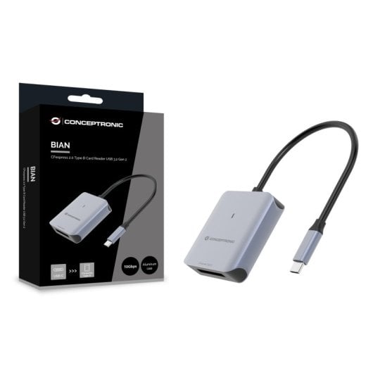 Conceptronic BIAN08G USB-C-Kartenleser für CFexpress 2.0 Typ B, Grau