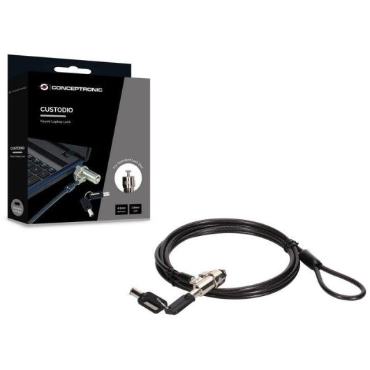 Lucchetto con Chiave per Portatile Conceptronic 1,8 m Nero