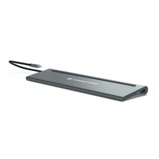 Conceptronic DONN17G Docking 12 En 1 USB-C Para 100W USB PD/ Gigabit LAN/ 2xHDMI/ USB-C/DisplayPort SD/ 2xUSB 3.0/ TF y 