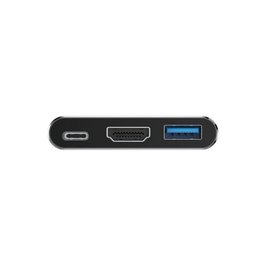 Conceptronic DONN18G HUB 3 En 1 USB-C Para HDMI, USB 3.0, 100W USB PD Gris