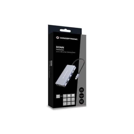 Docking Station USB-C 10 in 1 Conceptronic 100W PD HDMI VGA Ethernet